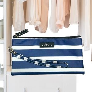 Scout Blue and White Striped Wristlet